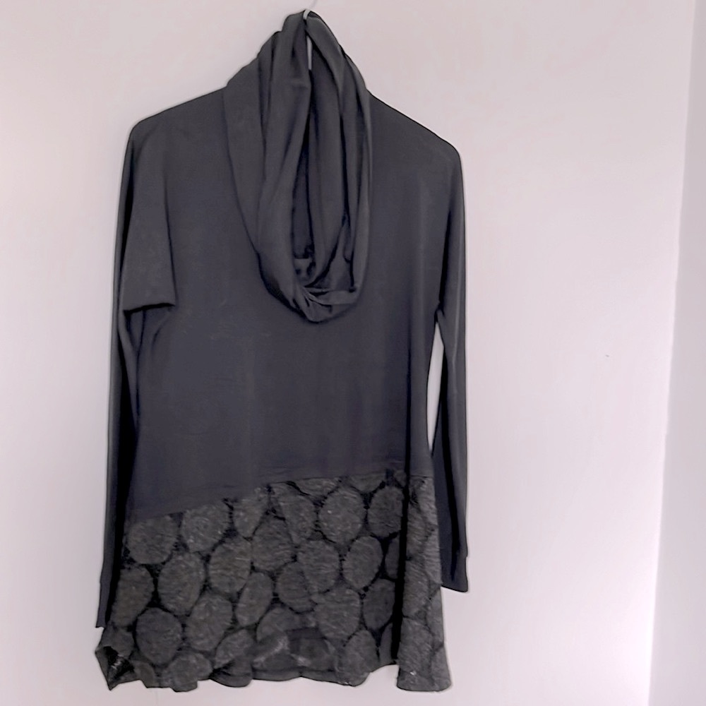 **2 for $30** Coral Charcoal Tunic Top with Lace Hem Detail, US S